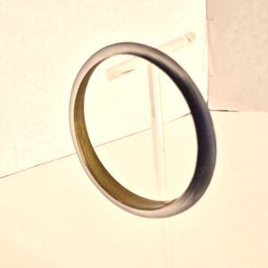 ALEXIS BITTAR Hand‑Carved Lucite Skinny Tapered Bangle Sculptural Dark Bracelet